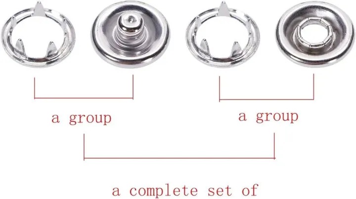 50 Sets OPEN PRONG SNAP FASTENERS | Heavy Duty Nickel-Free Snaps for Jeans Repair, Baby Clothes & Crafts (9.5mm) | Snap Button Refill