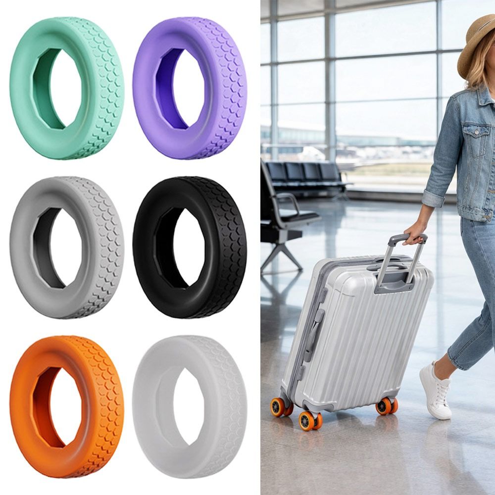 4Pcs Silicone Luggage Wheels Protector Cover Reduce Noise Anti-slip Suitcases Wheel Protection Rings Reduce Wheel Wear