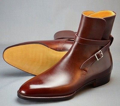 Customised Handmade High ankle with buckle Leather shoes for men