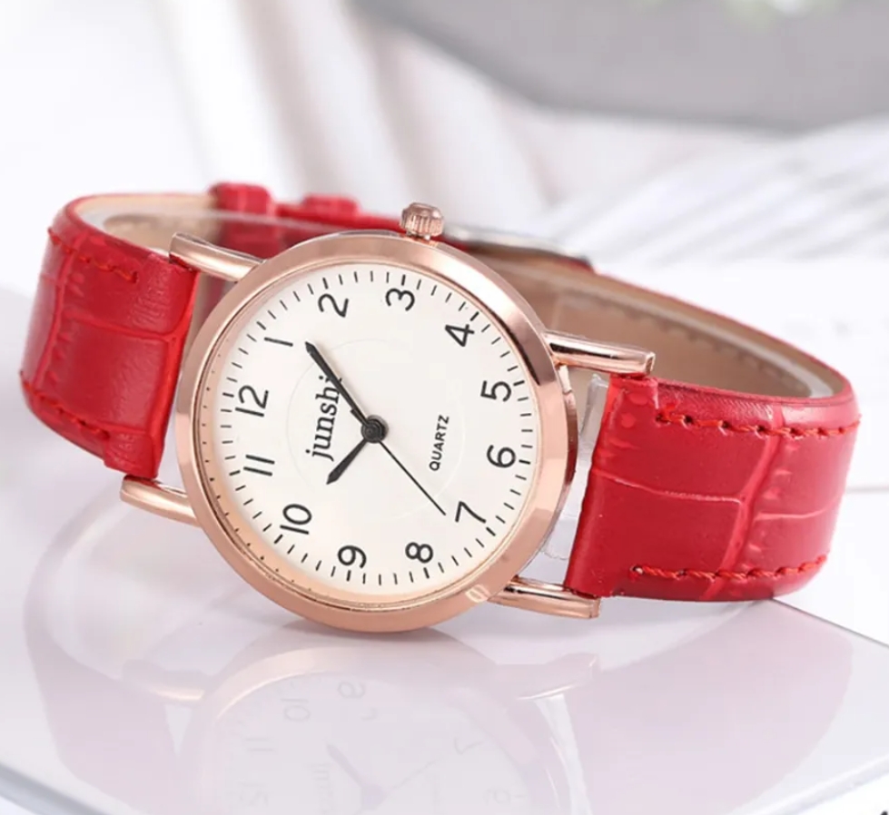 Quartz Analog Watch for Girls - Stylish Leather Strap