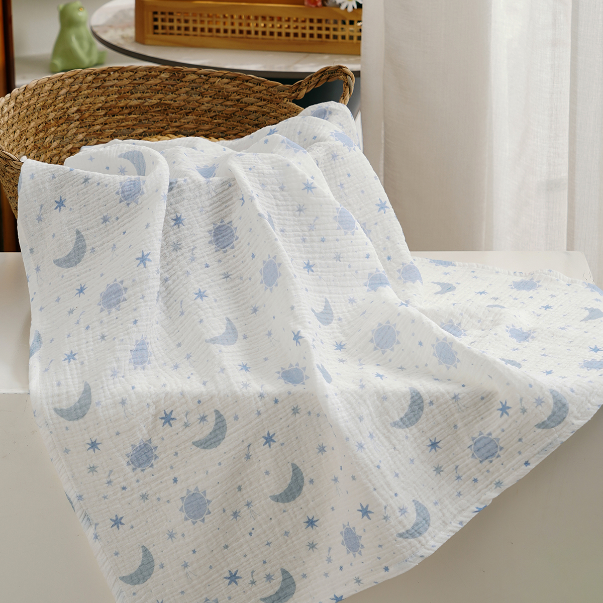 Elinfant 1 PC Newborn Swaddle Wrap Soft Breahable Cozy Bath Towel Swaddle Blankets 100%Cotton Muslin Swaddle Blanket Crepe Cloth