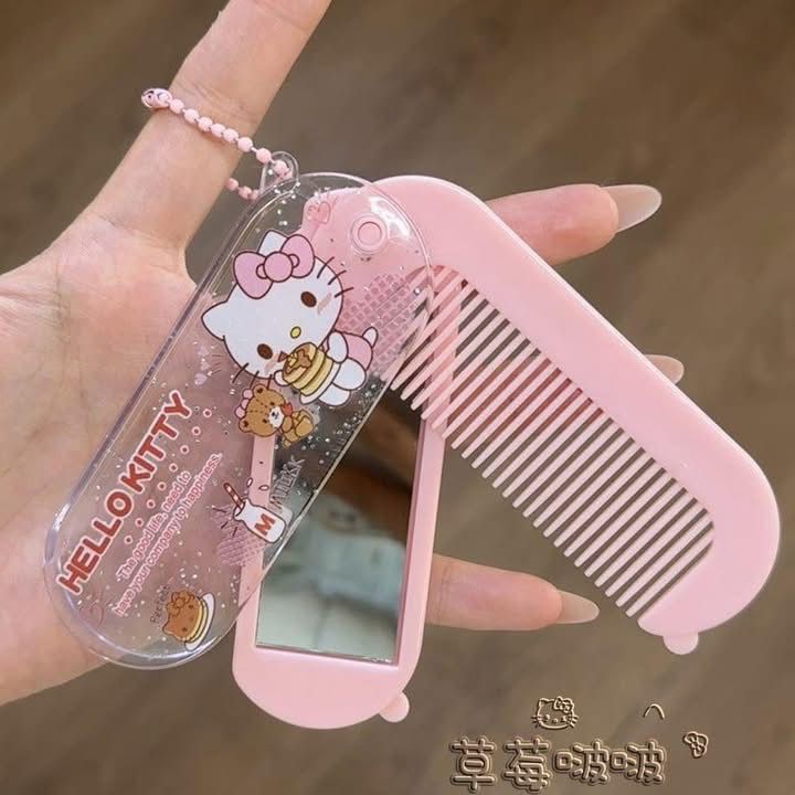 Random Characters Folding Mirror & Comb Set