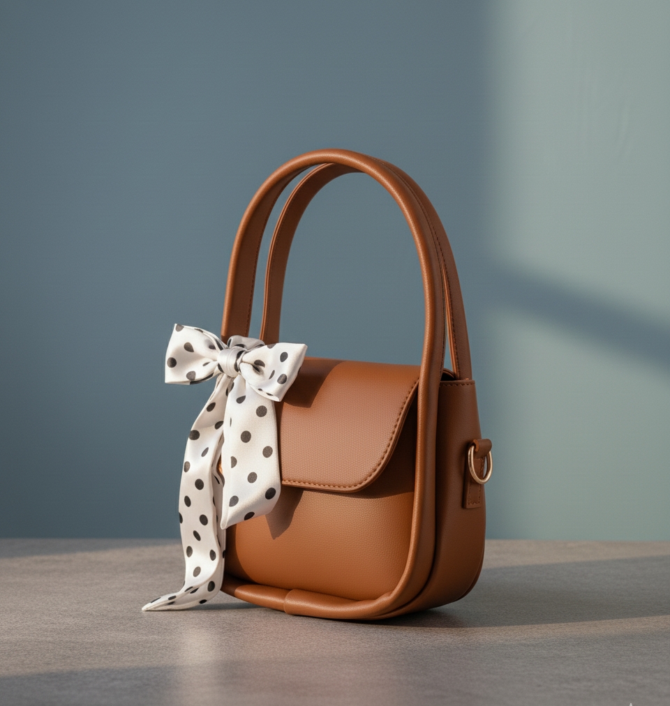 🎀 Elegant Ladies Multicolor Shoulder Bag 👜 | Fashion Crossbody Purse and top handle bag with Polka Dot Bow For Women ✨