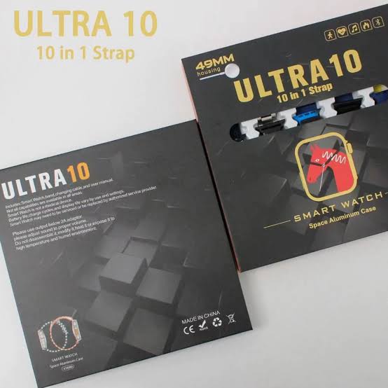 10 in 1 Ultra Smart Watch with Bluetooth Calling, Multiple Sports Mode, 10 Straps, and 2.01inch HD Touch Display