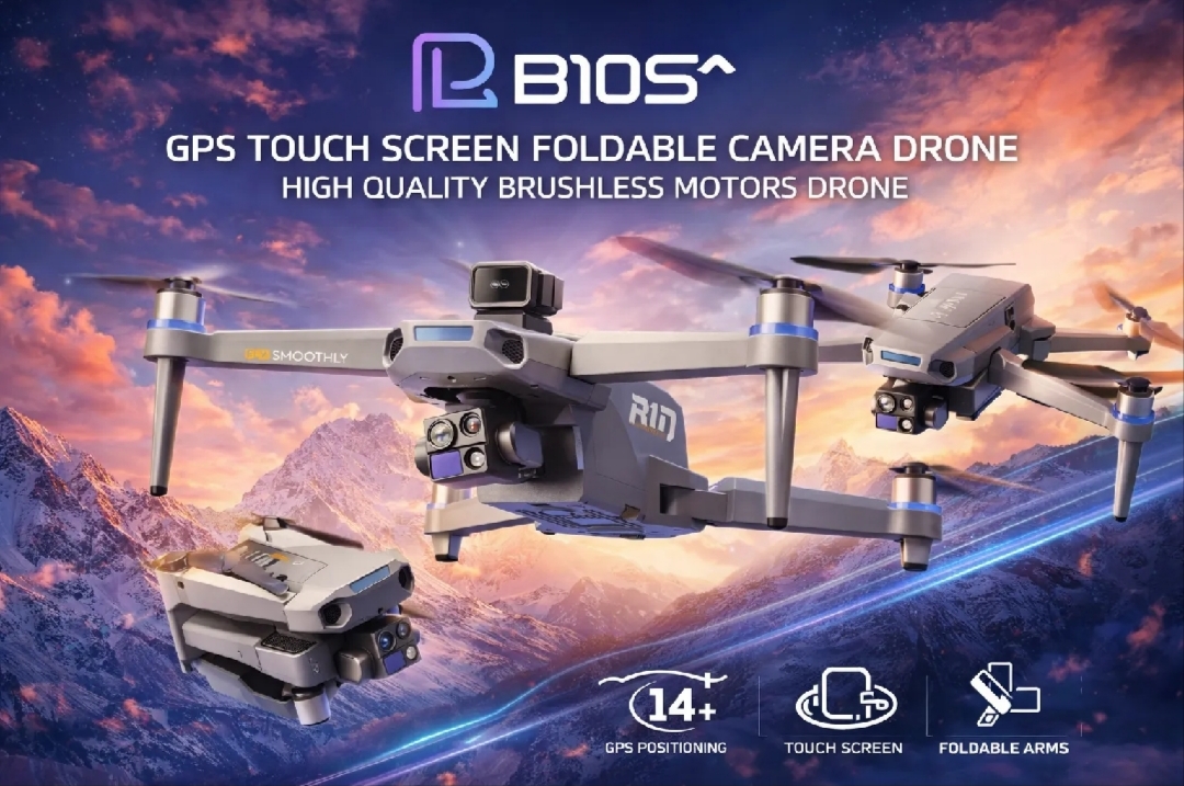 B10S GPS Touch Screen Foldable Camera Drone with 3-Axis Gimbal | Brushless Motor HD Camera Drone | Smart Flight & Stable Aerial Photography