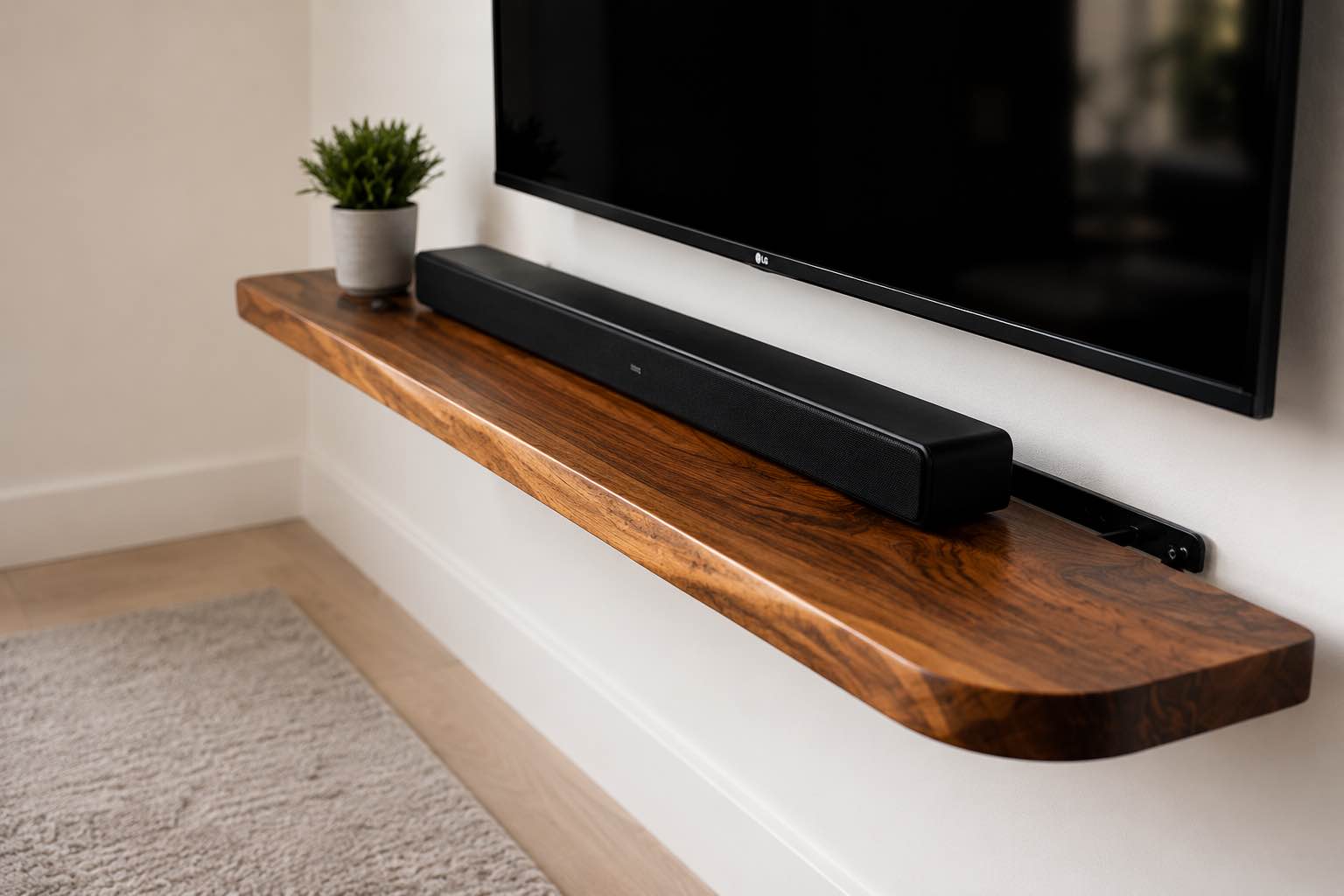 Premium Live Edge Floating Shelf | Custom Size Wooden Wall Mounted Shelf | Rustic Industrial Floating Wall Shelf | Modern Display & Storage Shelf for Living Room, Bedroom, Kitchen & Office