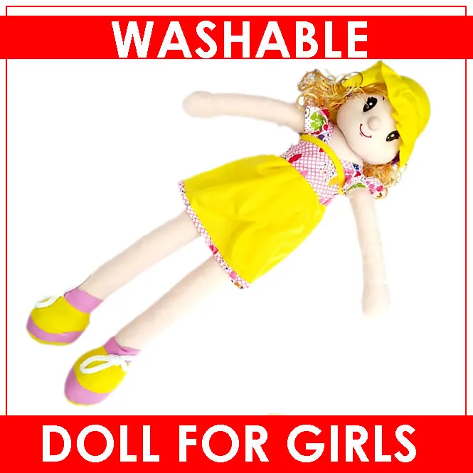 19-Inch Washable Soft Doll for Kids - Stuffed Toy Candy Doll with Beautiful, Colorful Blonde Hair (Random Color) for Children