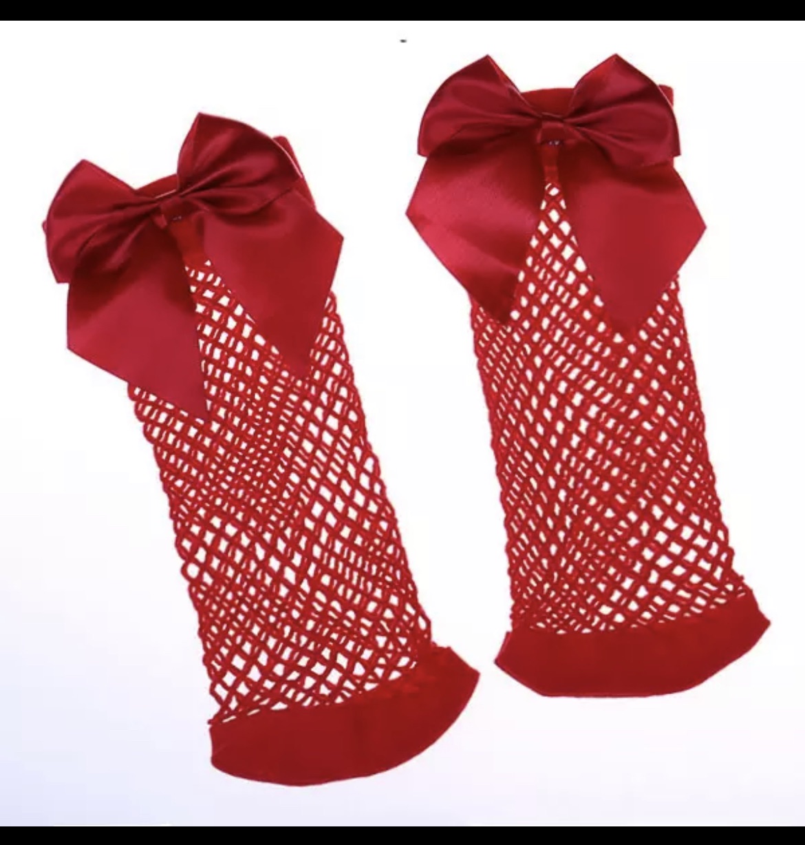 Stretchable Kids Fishnet Bow Socks - Free Size