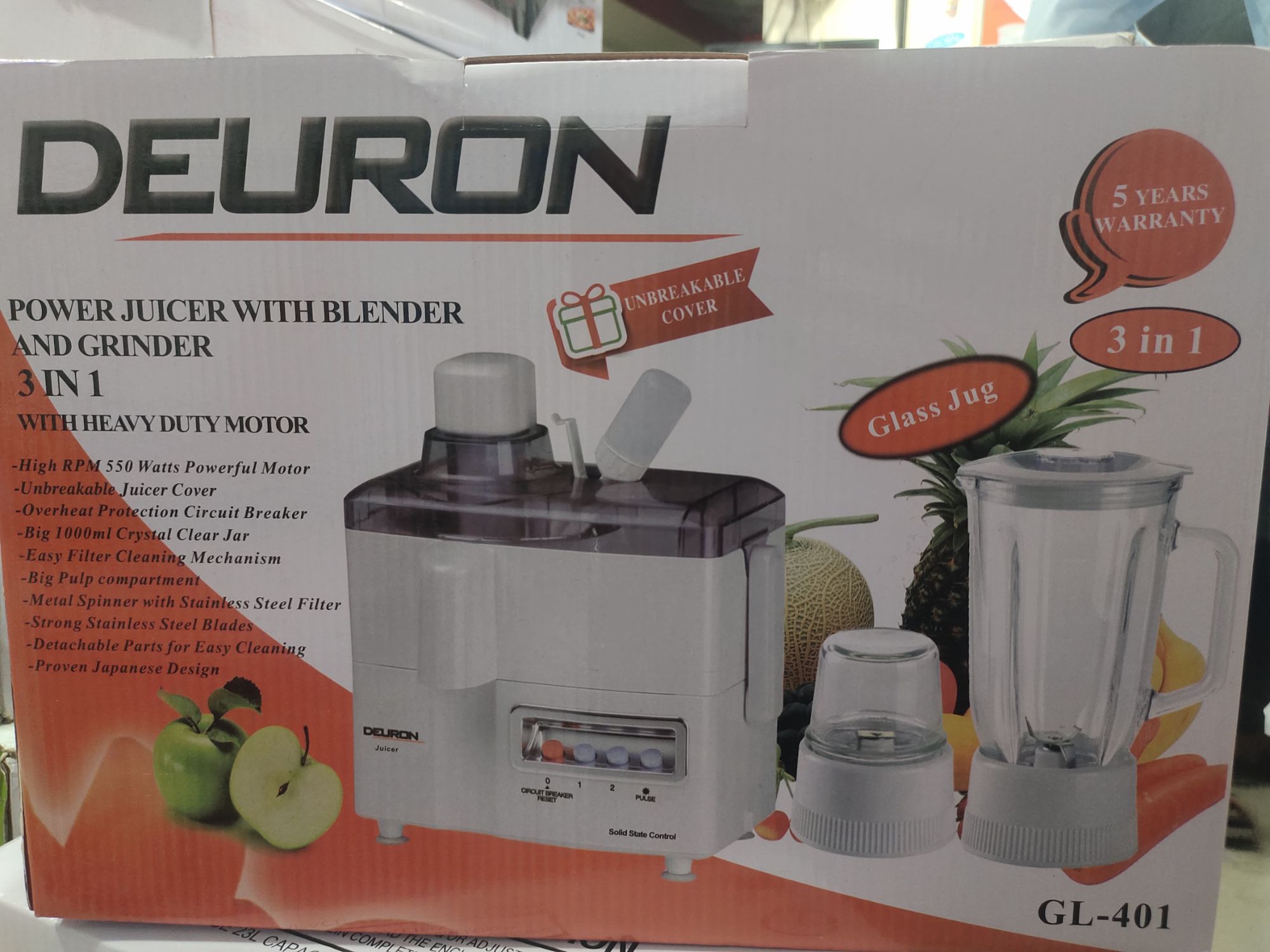 Juicer with blender and grinder 3in1 deuron GL-401
