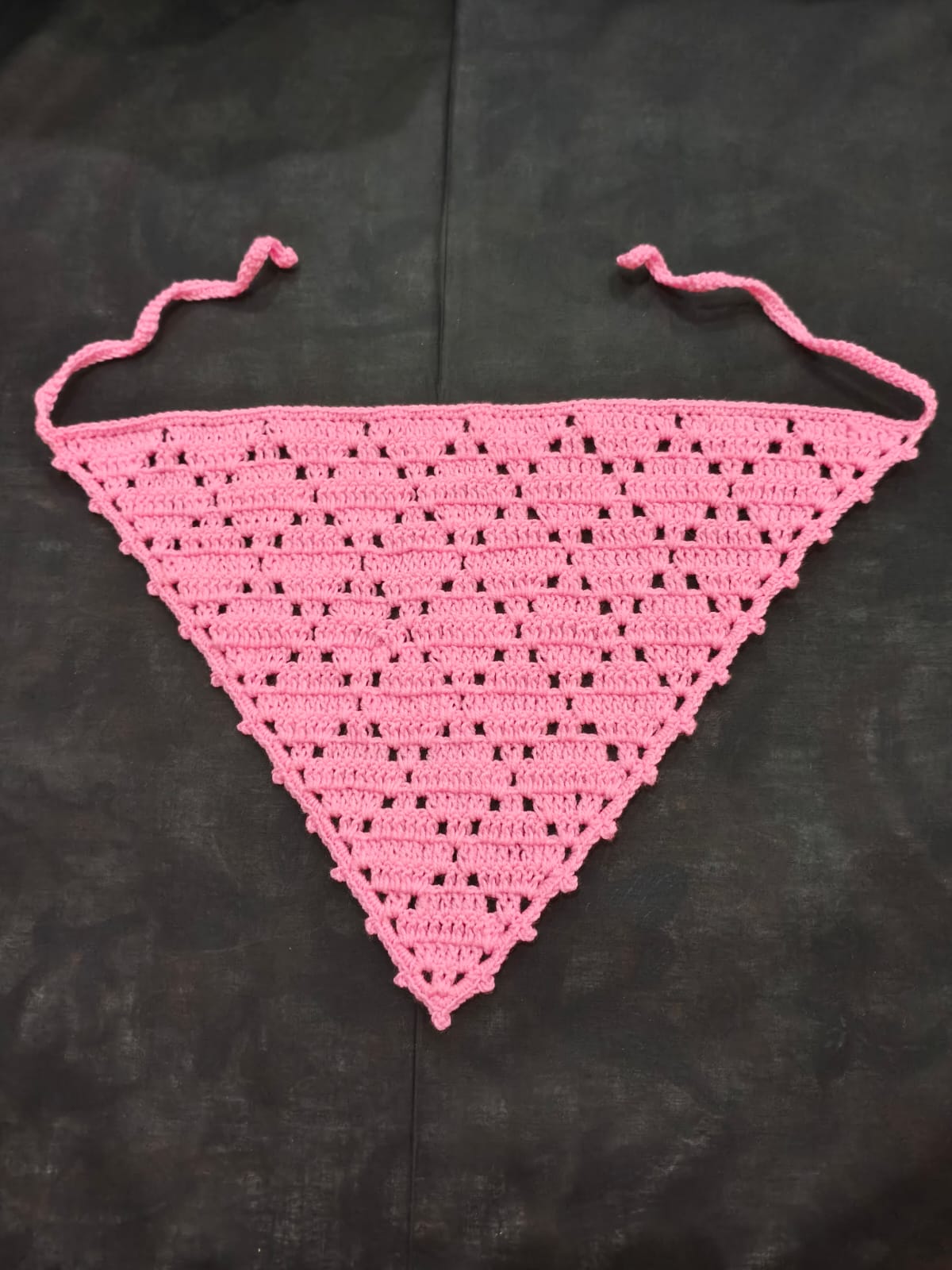 Handmade Crochet Bandana Head Scarf Boho Hair Accessory