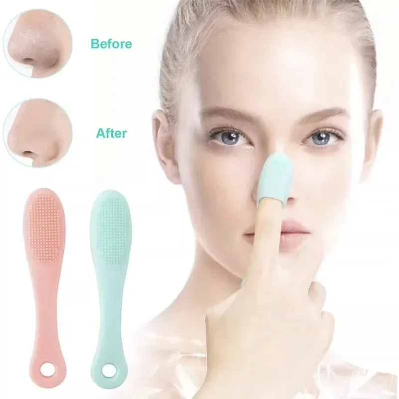 Silicone Face Cleaner Blackhead Remover Brush Cleanser Nose Pore Brush Finger Scruber Tool Facial Skin Cleaner Massage Brush