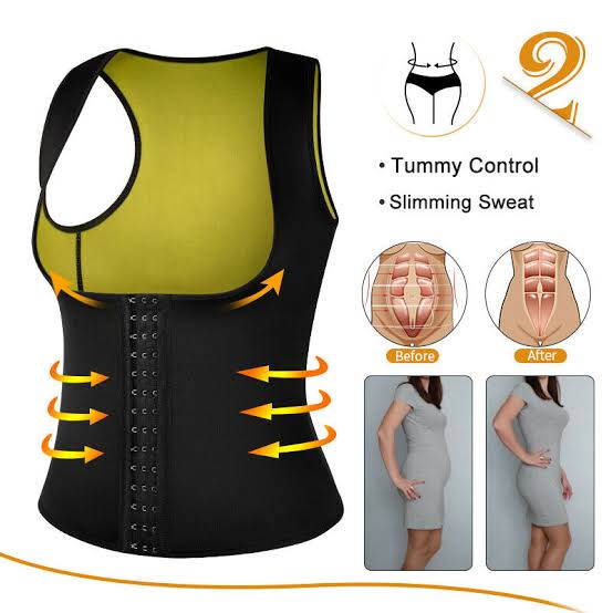 Female Hook Closure Cami Vest/ Slimming Shirt/Hot Shaper for Belly Fat/Weight Losing Shirt/ Posture Supporter | Sauna Waist Trimmer & Fitness Slimming Shirt/Fat Burner/Waist and Chest Fat trimmer/Tummy Fat Burner