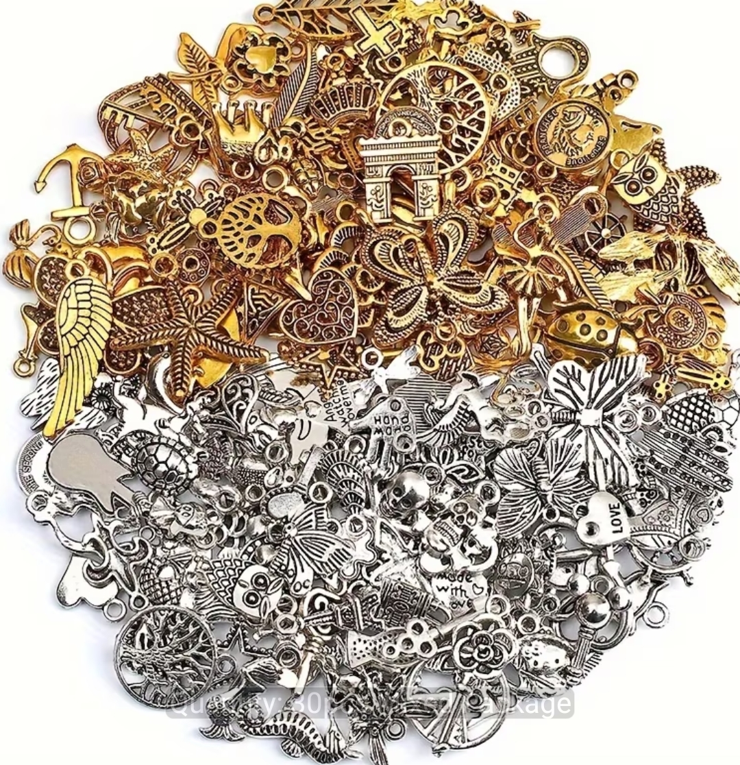 15pcs/30/50 PCs lot Mixed Vintage Metal Animal Birds Charms Beads DIY Bracelet Pendant Necklace Accessories for Jewelry Making Findings