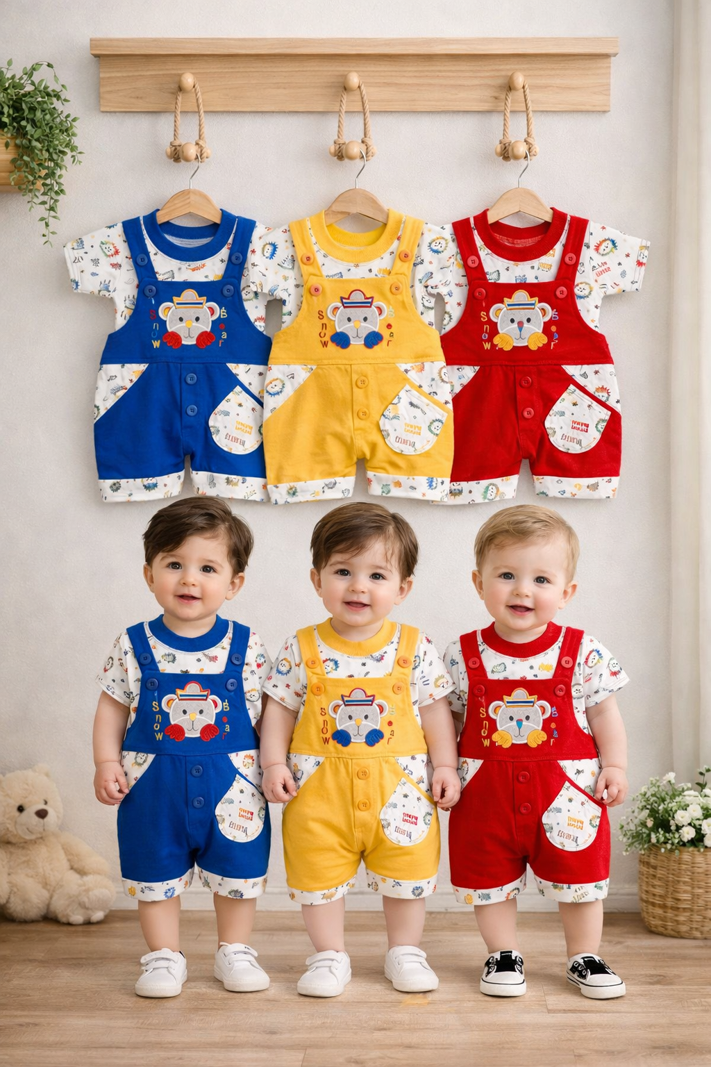 Newborn Baby Romper - random design & colors available - for 0 - 3 months babies