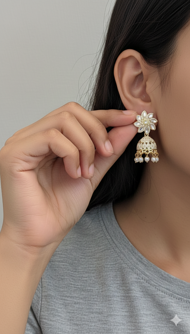 Random Jhumka Earrings For Women - 1 Pair - Klaizela