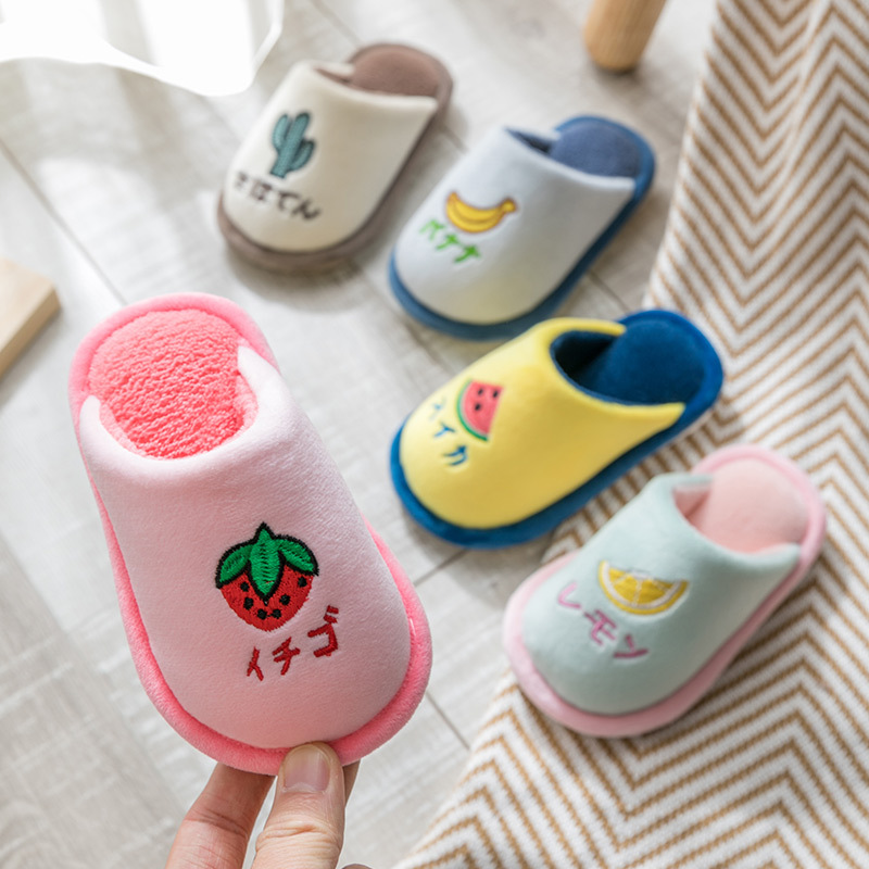 Kids Slippers Winter Warm Home Shoes New Children Fall and Winter Cotton Slippers Warm Thick Shoes For Girls and Boy