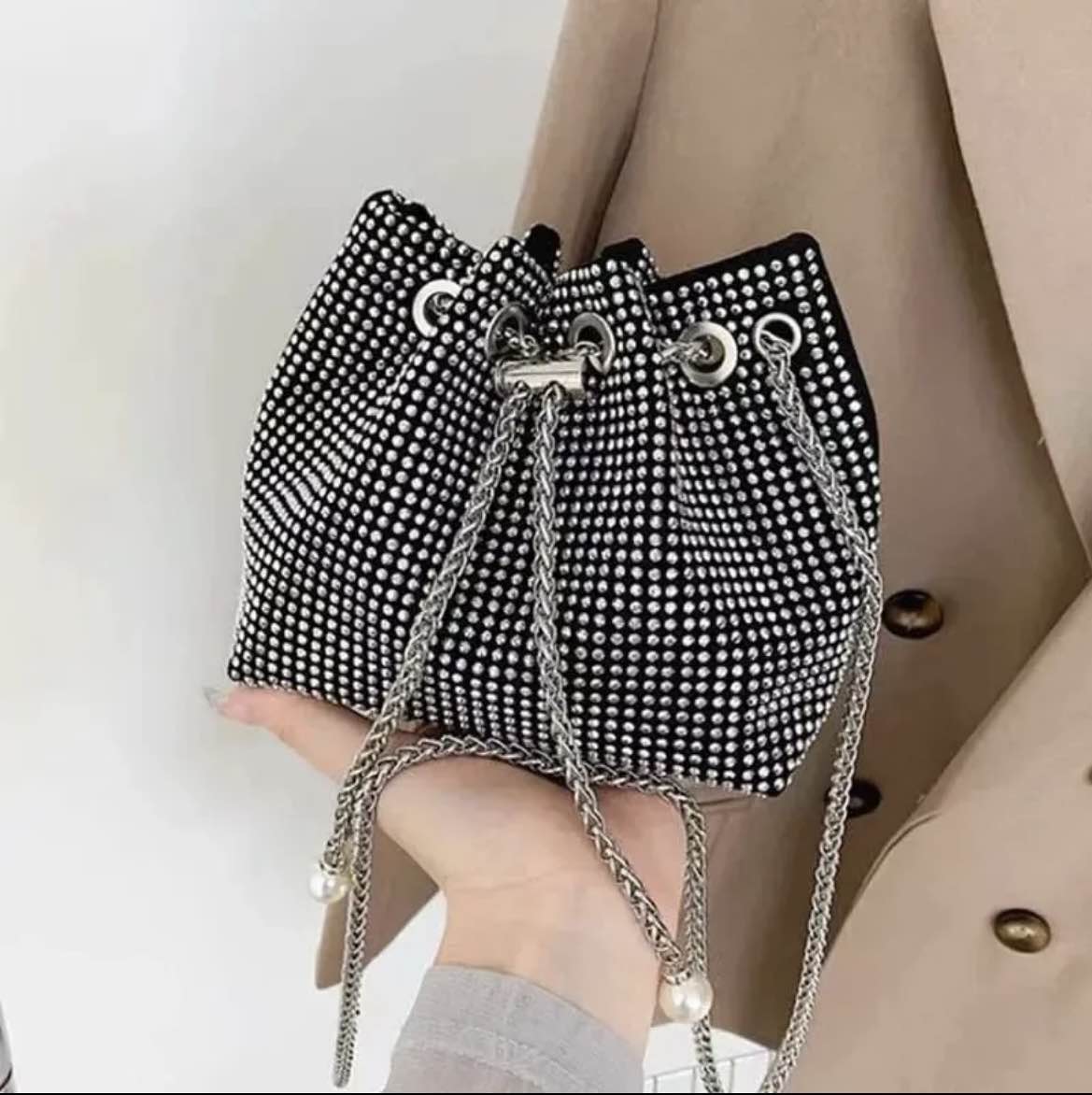 Potli Bag China, Stone Style Bag Imported With Long Chain