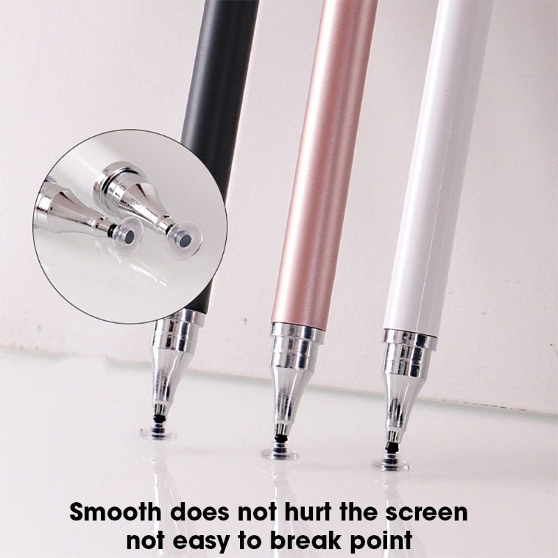2 In 1 Stylish Universal Practical Dual-use Capacitive Tablet Stylus Pen Exquisite Double-headed Silicone Disc Drawing Tablet Phone Capacitor Pen - Na Imports
