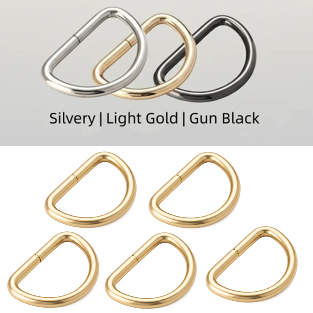 5pcs Metal D Ring Buckle for Webbing Backpack Bag Parts Leather Craft Strap Belt Purse Pet Collar Clasp High Quality Metal