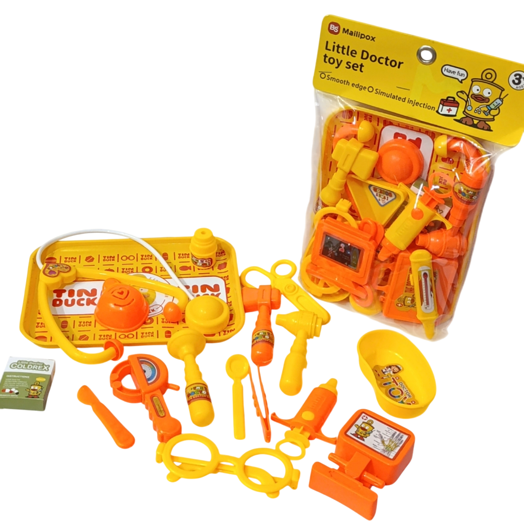 Doctor Pretend Play Set – Medical Kit Toy with Stethoscope,, Medicine Tray, Toy Syringe, Doctor Tools , Educational Role Play Toy for Boys & Girls Ages 3+