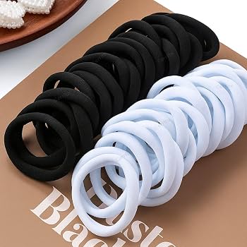 Black Hair Ponies, White Hair Ponies & Multicolor Hair Ponies | Black & White School Pins | High Elasticity Hair Ties | Strong Grip Pins