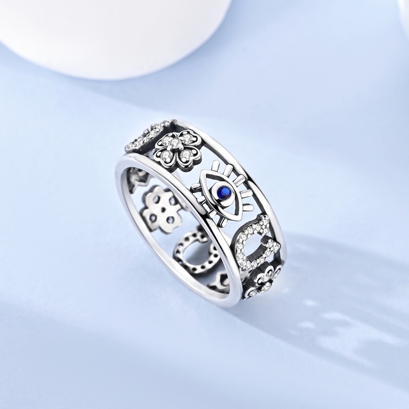 Original 925 Silver Ring Sparking Infinite Love Starry Night Rings For Women Girls Jewelry Birthday Anniversary Engagement 