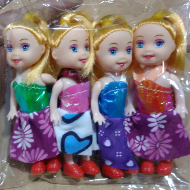 GAZA TOY pack of 04 small girl baby doll in good quality and band able