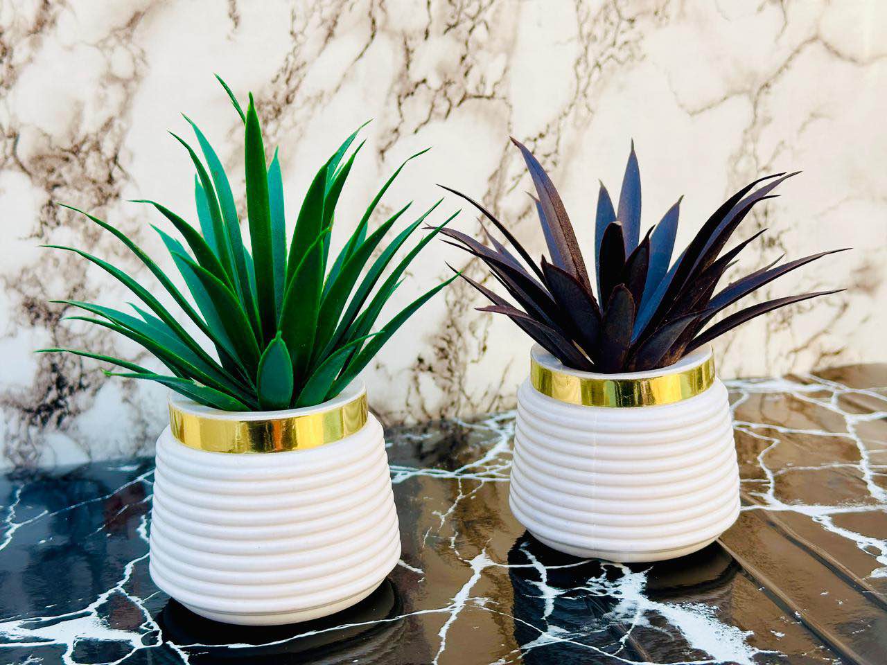 Pack of 2 Premium Mini Artificial Plants for Home & Office Decor – Small Acrylic Decorative Plants for Desk, Tabletop, and Modern Indoor Spaces – Luxury Miniature Acrylic Plants for Gifting Modern Mini Artificial Plants for Indoor Spaces Green Plants price in Pakistan