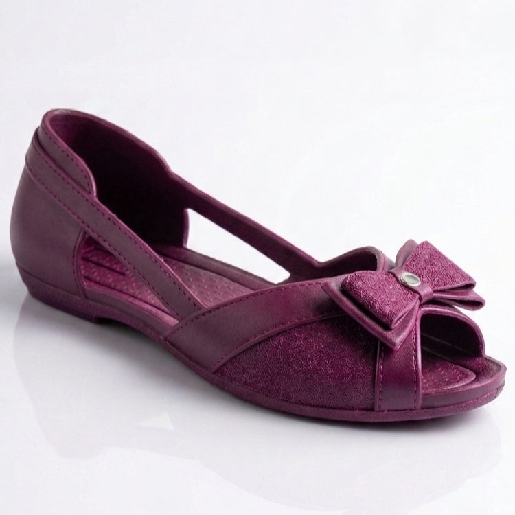Women Open Mouth Flat Pumps & Loafers Bow Style Flat Shoes Nylon