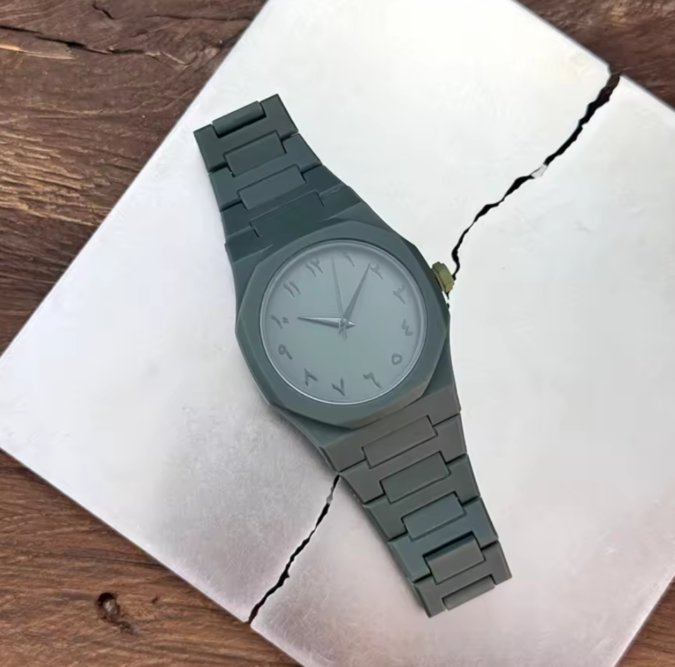 Arabic Aura Watch (Premium Quality) White Men Watch