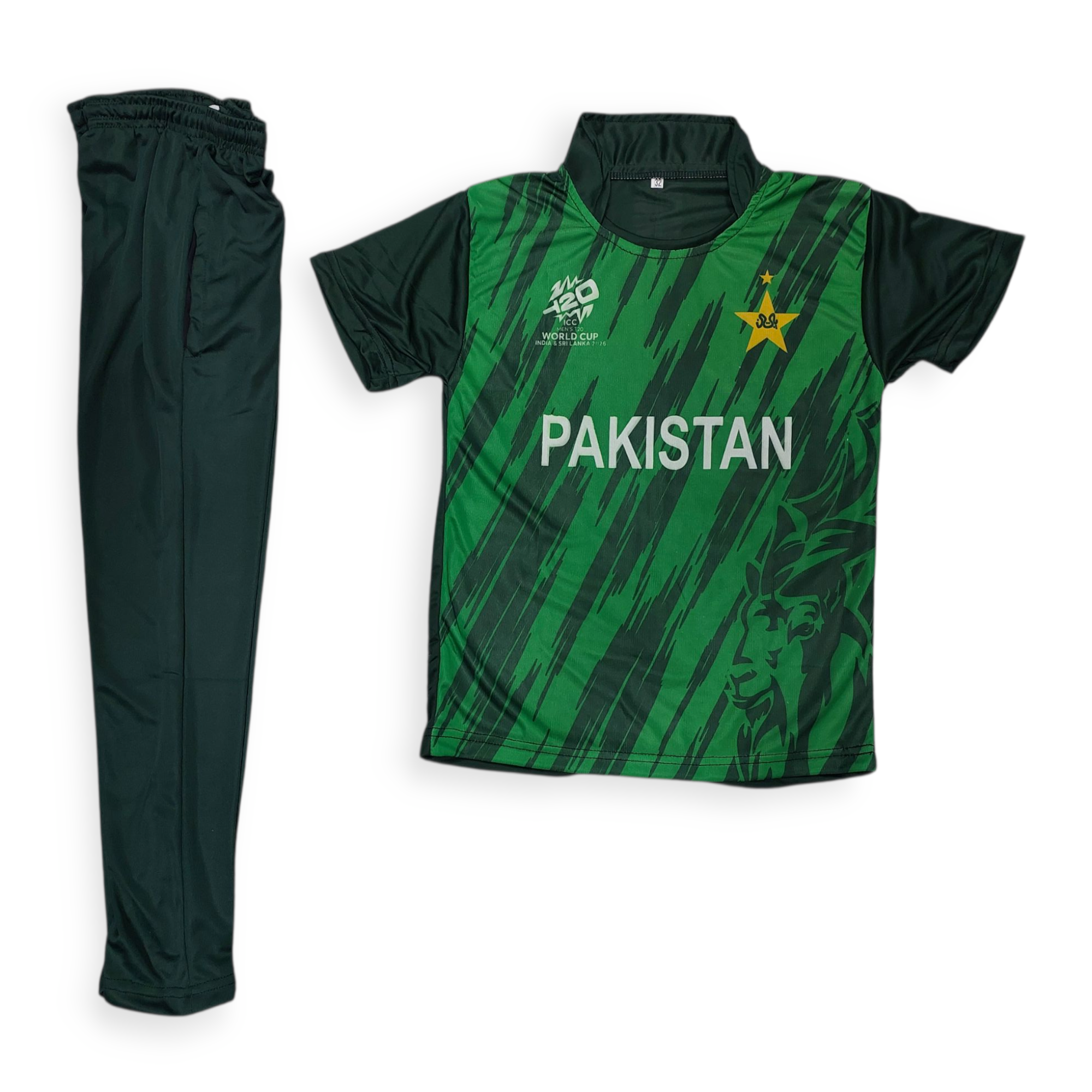 New Pakistan T20 World Cup 2026 Kit – Markhor Edition Cricket Suit – Full Shirt & Trouser Set for Kids & Boys – Vanguard Official Design