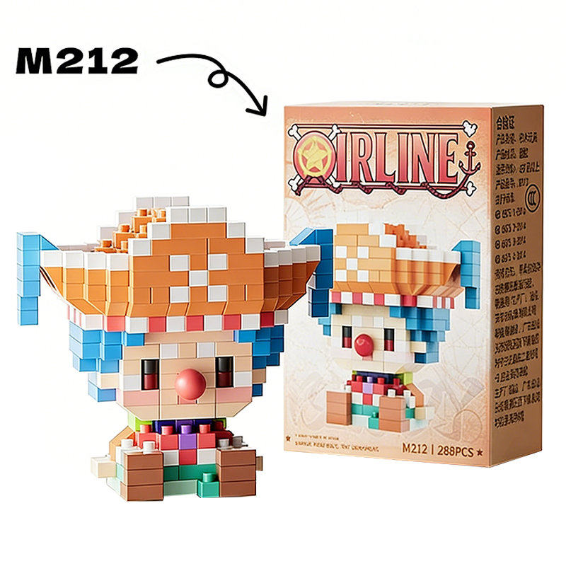 ONE PIECE Sun God Nika Luffy Micro Building Block Chopper Ace Buggy 3D Anime Model Assembly Mini Bricks Figure Toys For 
