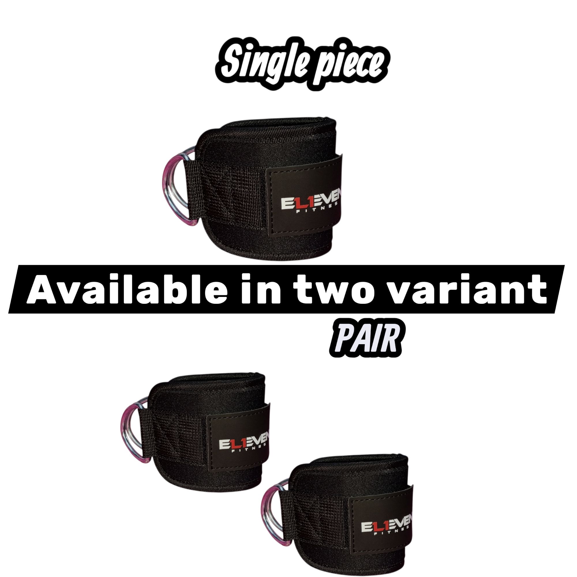 gym ankle strap for cable attachment, weight lifting ankle strap for cable machine, single piece and 2 pcs ankle straps for gym 1 pair by eleven fitness,