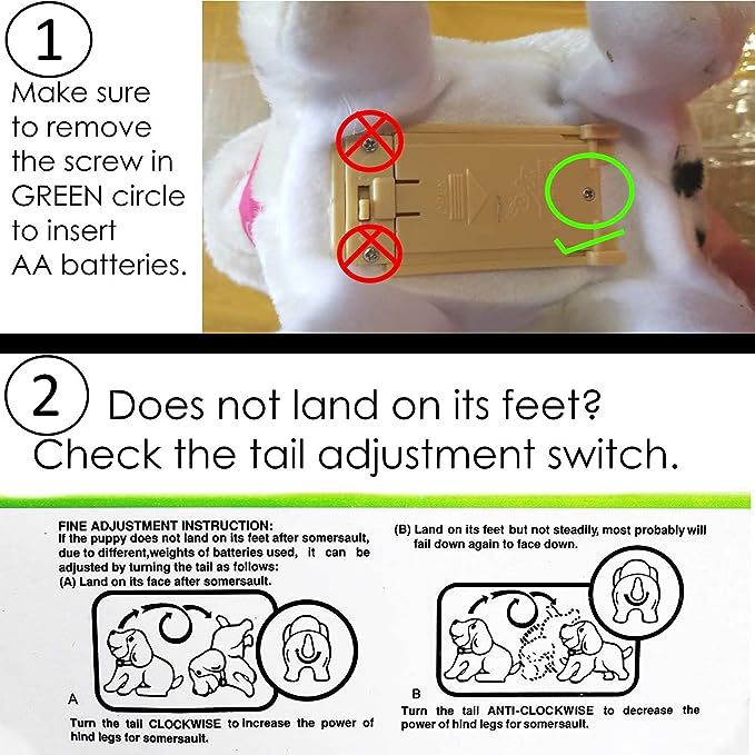 Flip Over Puppy - Battery Operated Mechanical Jumping Little Pet Dog - Flipping Toy That Somersaults, Walks, Sits, Barks for Toddlers & Kids
