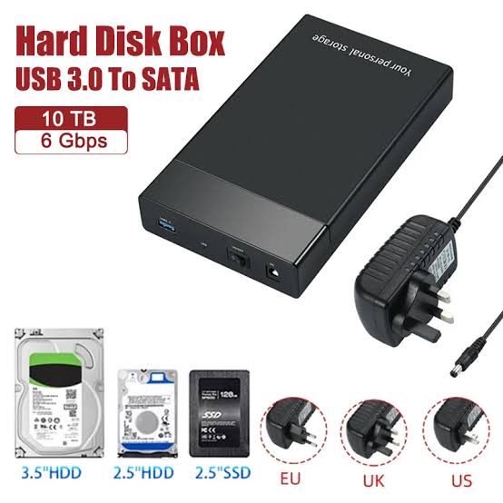 3.5 Inch HDD Case Portable SATA Hard Drive HDD Enclosure Box For Desktop Computer PC Hard Disk SATA to USB Drive Box 1TB 2TB 4TB 8TB External Storage HDD Enclosure High Speed Super Fast Data Transfer Mobile OTG Supported Laptop Desktop PC