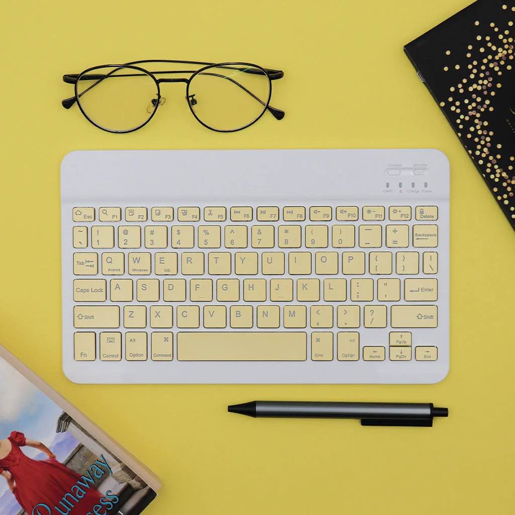 WIRELESS KEYBOARD BLUETOOTH RECHARGEABLE FOR -TABLET-MOBILE-LAPTOP CONNECT VIA BLUETOOTH