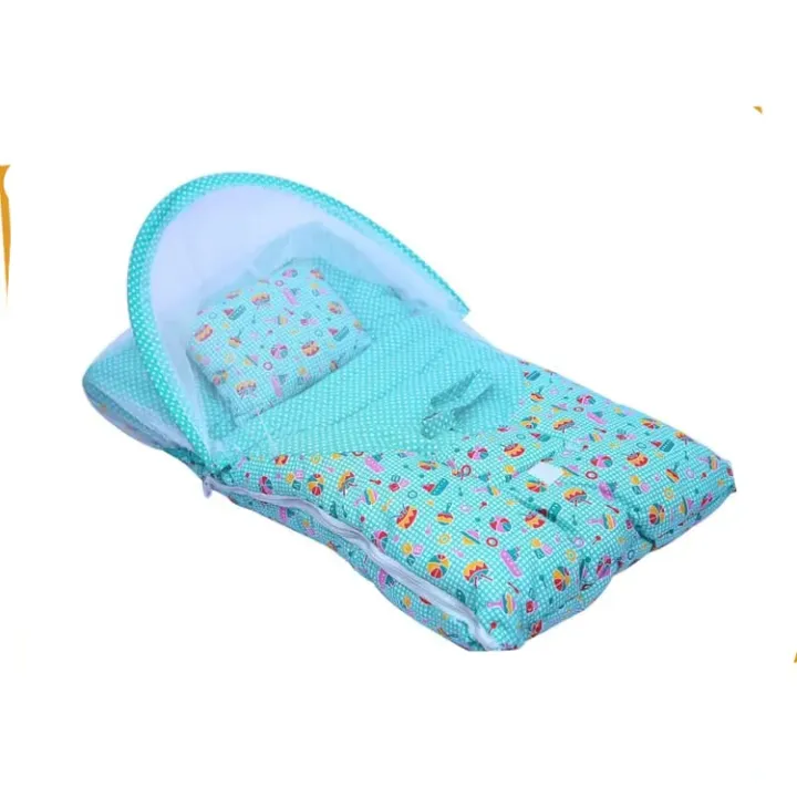 Baby Sleeping Bag with Mosquito Net fine quality Fiber filling with Head Pillow