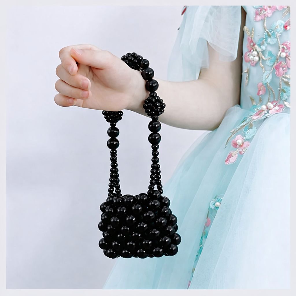 Handmade mini Beaded bag | pearl bag for girls