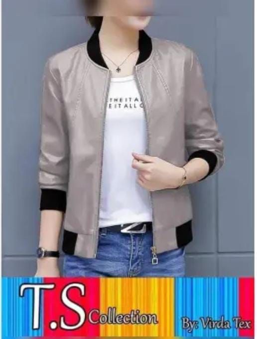 Unique And Stylish New Ladies artificial plain Leather Jacket For Woman