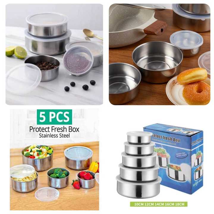Stainless Steel Mixing Bowl Set – 5 Pieces Nesting Bowls | Kitchen Serving & Food Prep Set