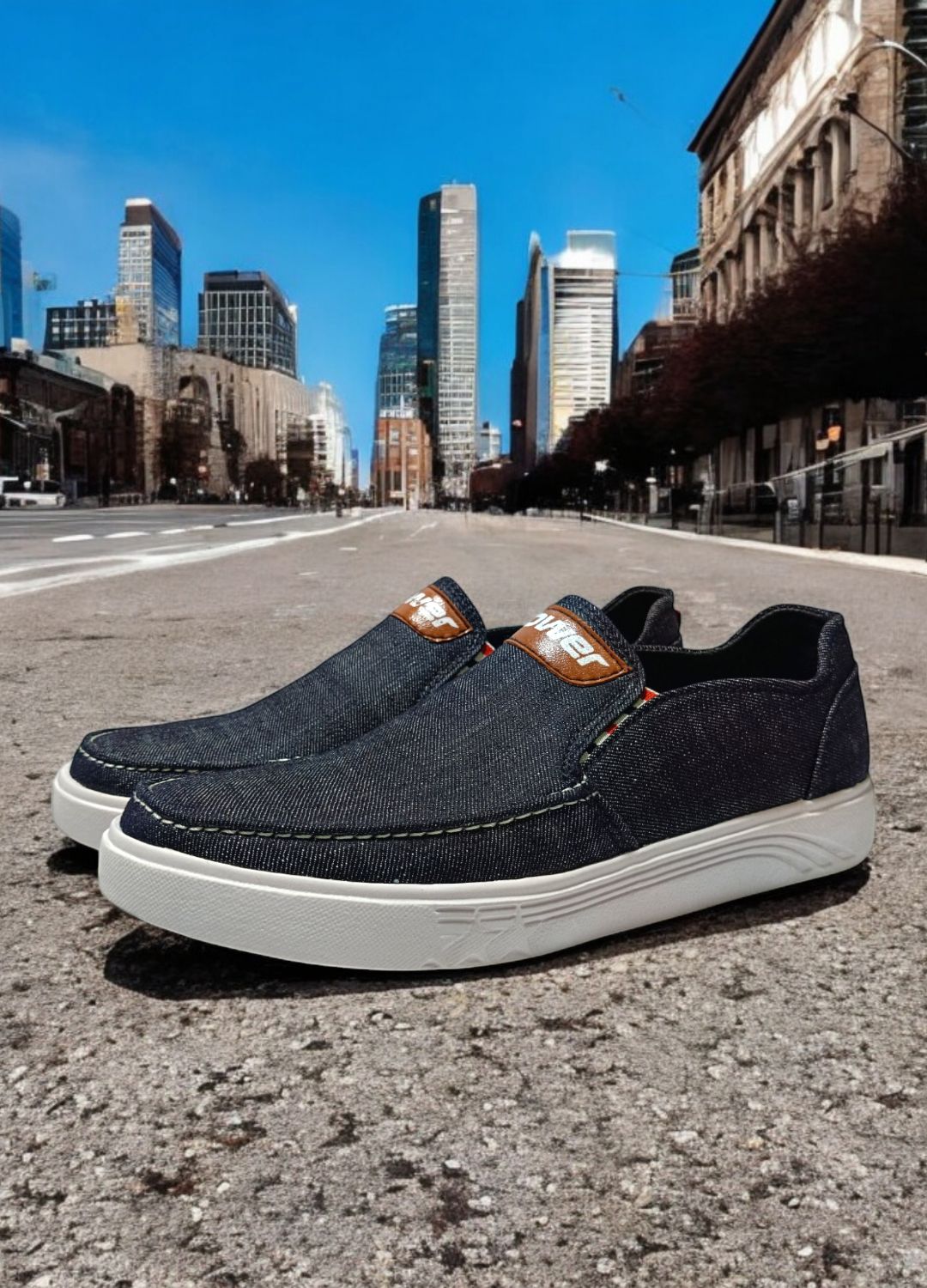 New Mens Denim Jeans Canvas Sneakers shoes for men