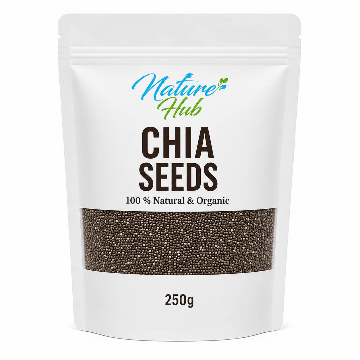 Nature Hub Chia Seeds 100% Natural & Organic | Superfood Rich in Fiber, Omega-3 & Protein | 50g | 100g | 250g | 500g | 1kg