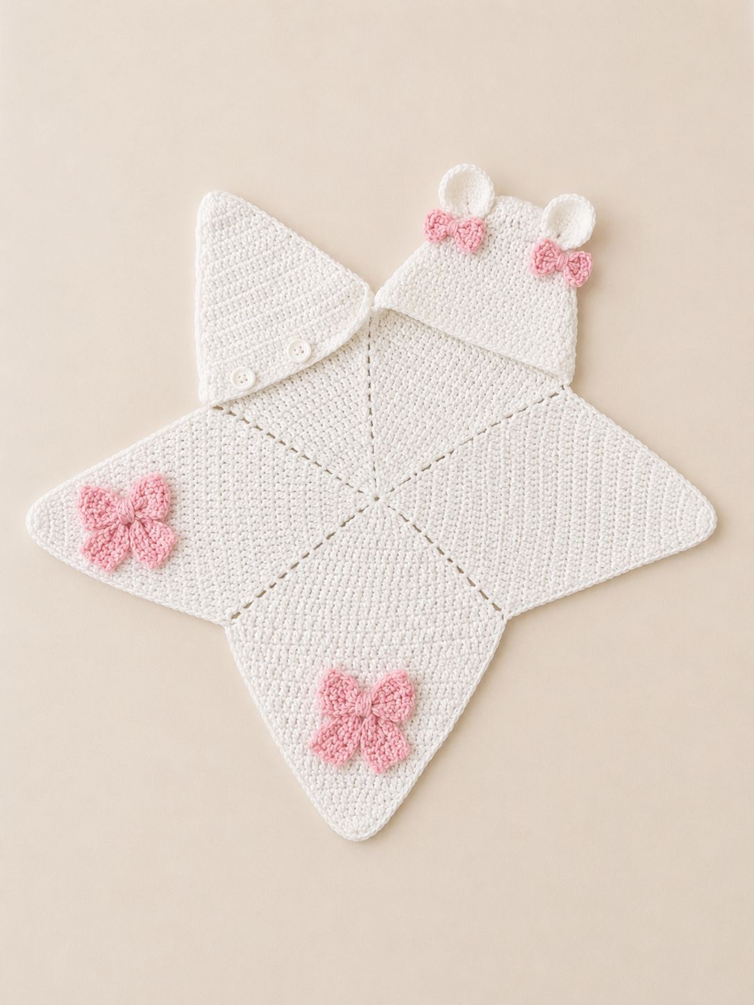 Baby Crochet Star Pocket Blanket Swaddle Suit