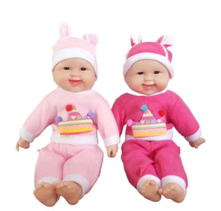 Funny laughing baby rubber & stuffed toy, baba laughing doll in 15 inches