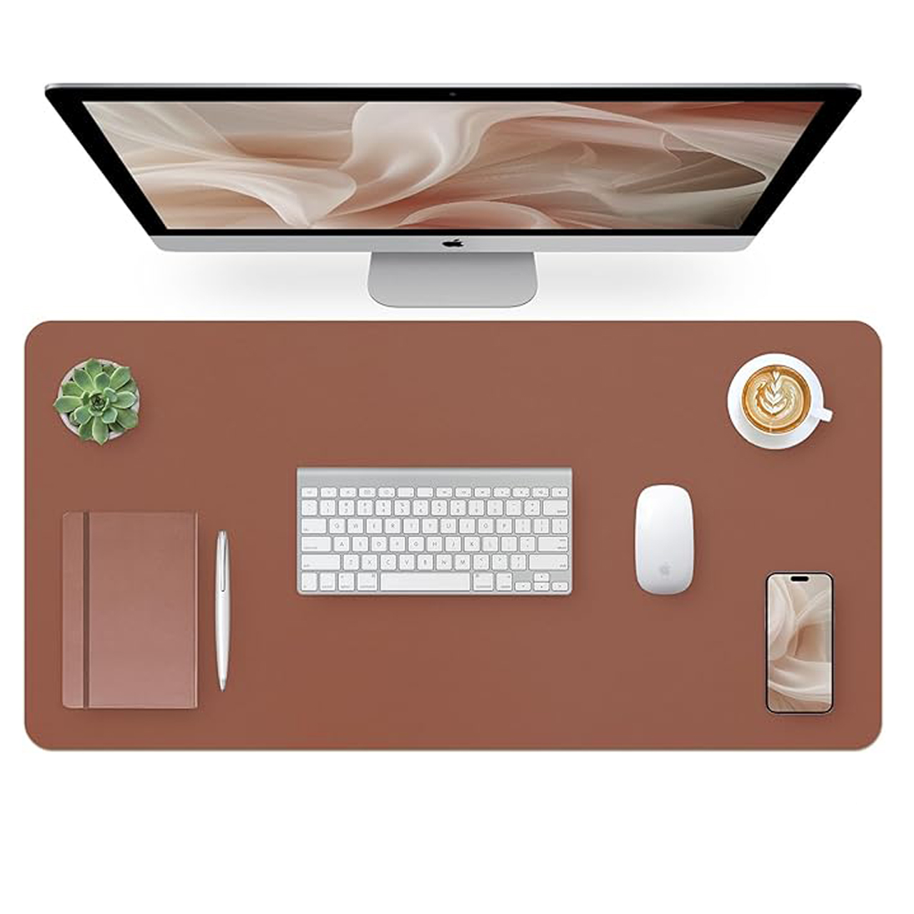 Premium PU Leather Desk Pad (24"x12") PU Leather Mouse Pad Waterproof and Stain Resistant Table Mat Non-Slip PU Leather Mat for Office and Home Durable Laptop Desk Pad Stylish PU Leather Blotter for Writing Gaming and Office Use Large Size Desk Mat