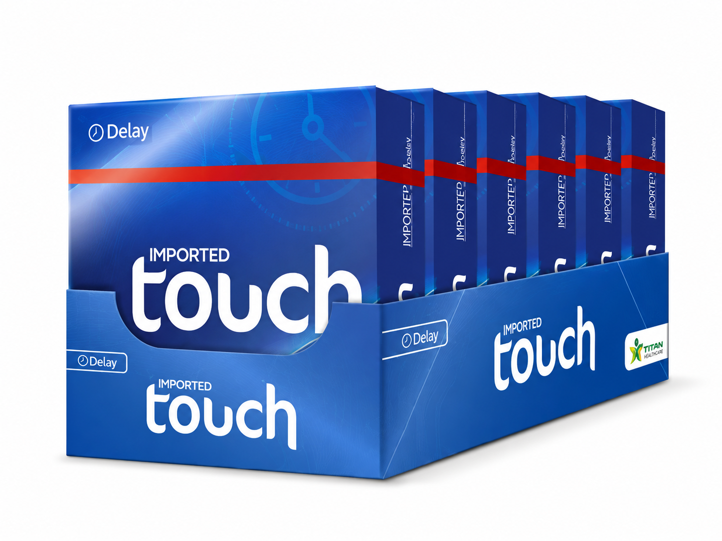 Touch Delay Condoms 18 Pieces Dispenser Lubricated Natural Latex for Protection