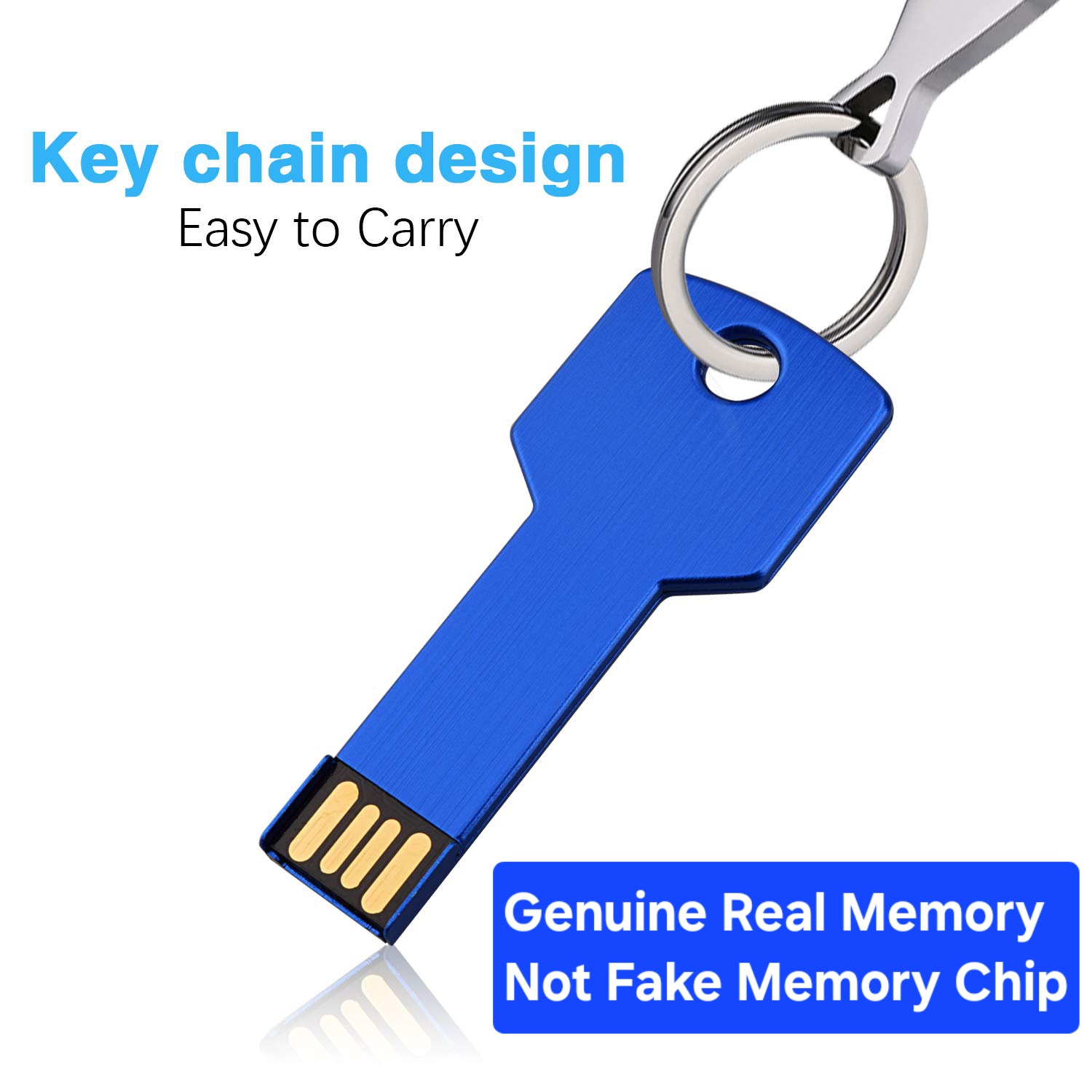 Golden Silver Memory Key Flash disk Metal key shape USB flash disk