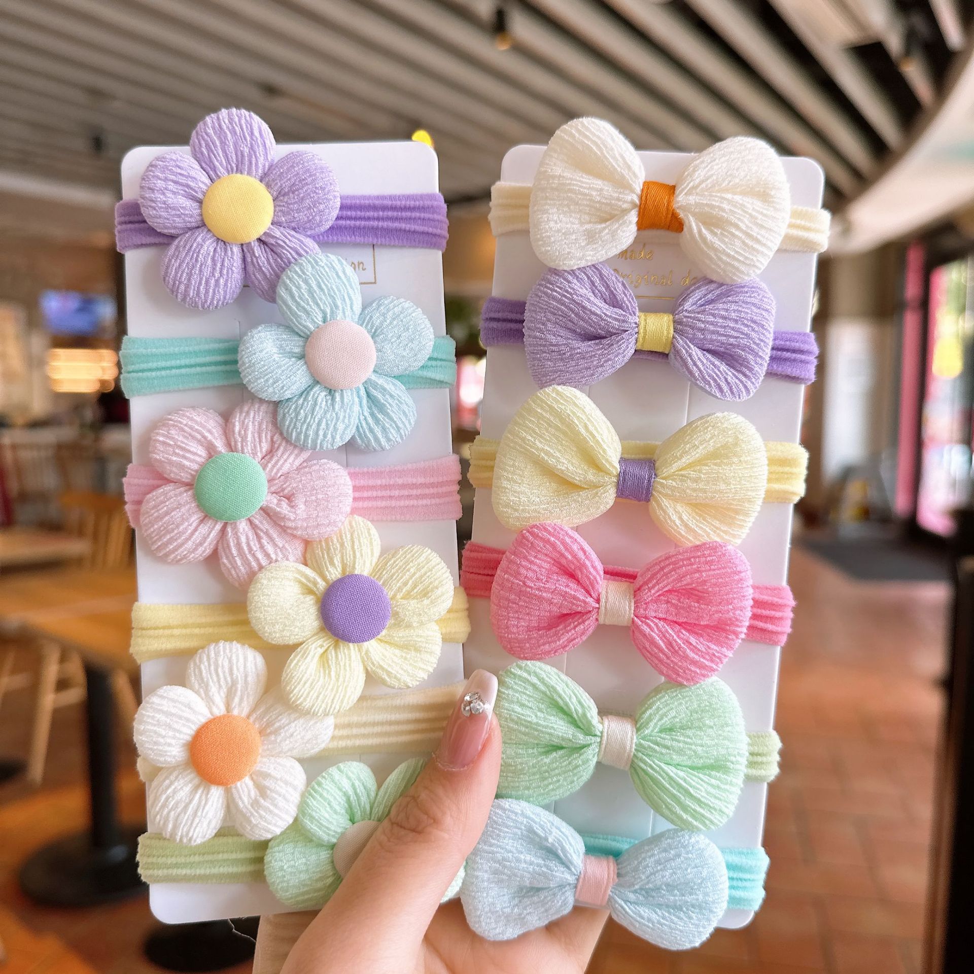 4/6Pcs Baby Headband Girl Flower Bow Headband Princess Elastic  Band Coffee Colored Headband Children's Hair Accessories
