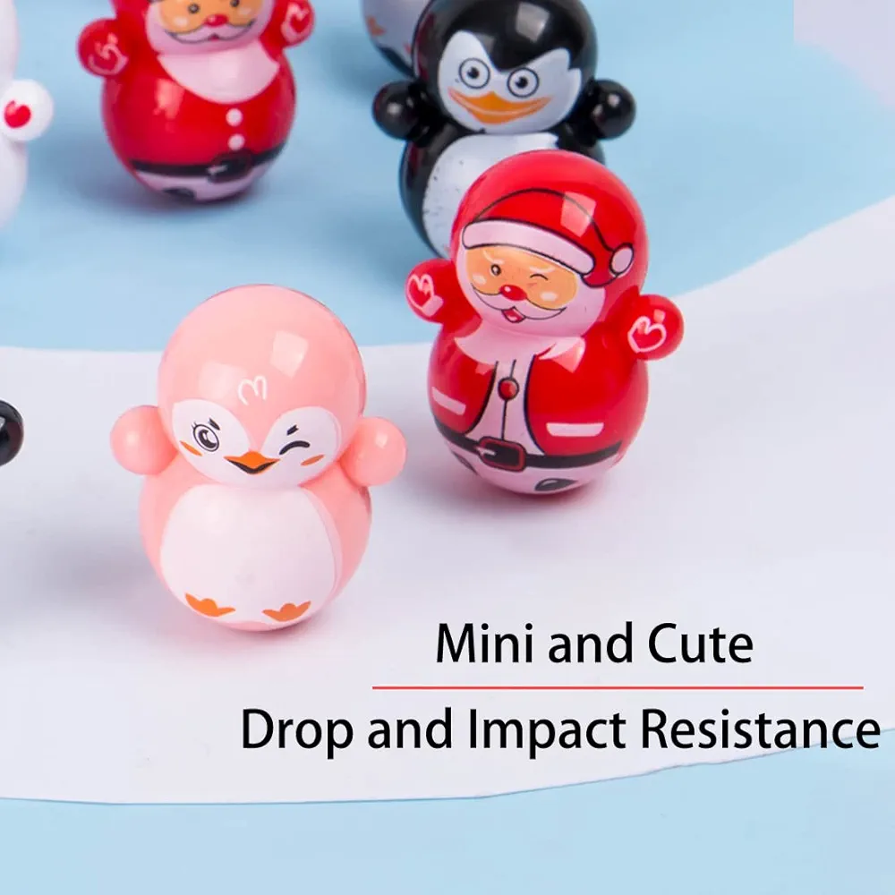 Express Deals Hub:Random Stress Relief 10 PCS Mini Roly-Poly Wobbling Toy Self-righting Doll Small Desktop Toy to Solve Your Irritability for Kids or Adult