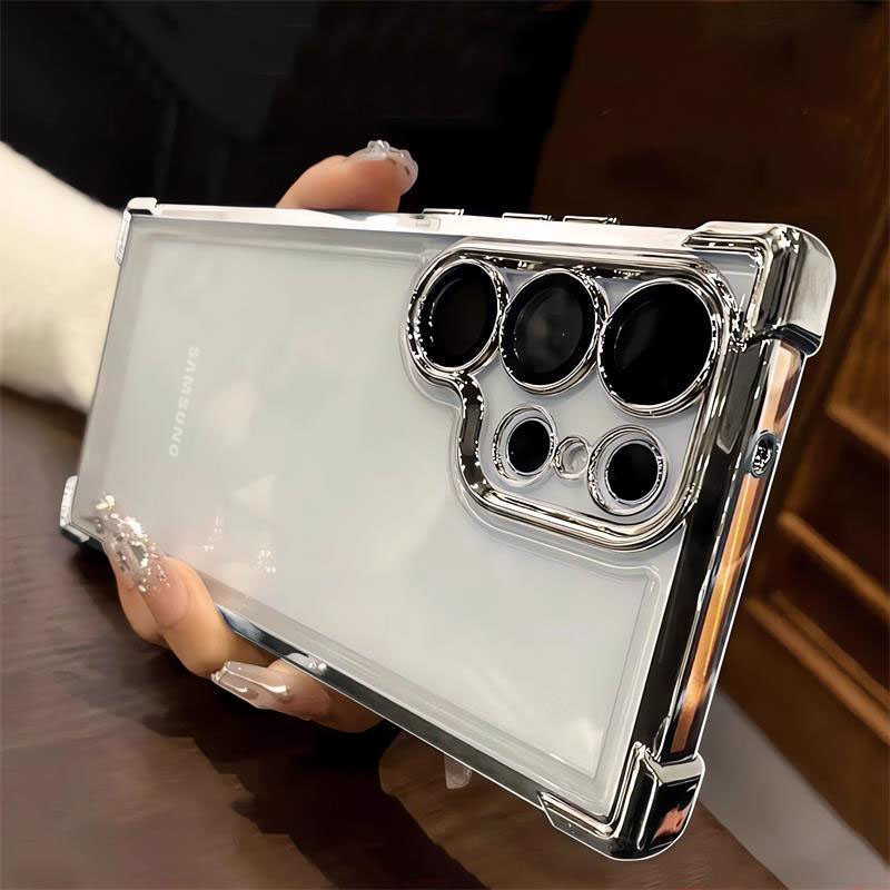 Luxury Shockproof Clear Case For   A55 A53 A35 5G S24 Ultra S23 FE S22Plus S21 S20 Hard Acrylic Hybrid Bumper Cover